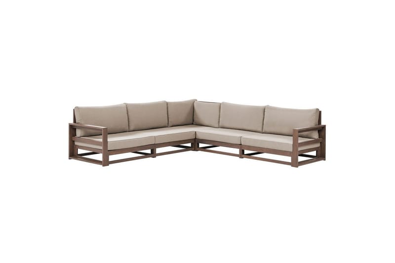 Loungegrupp Timor Mörkt trä/grått/beige, Ja, Vändbar - Mörkt trä/grått/beige, Ja, Vändbar - Trädgård & spabad - Utemiljö - Altan & terrass - Altanmöbler