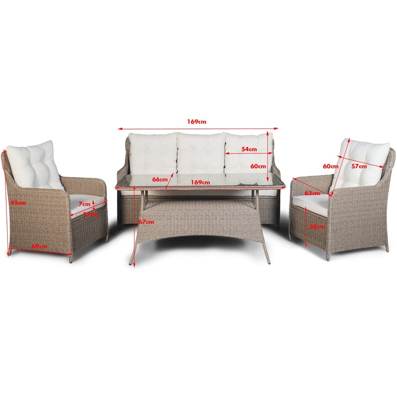 Loungegrupp utemöbler | Beige konstrotting | Rögrund - Trädgård & spabad - Utemiljö - Altan & terrass - Altanmöbler