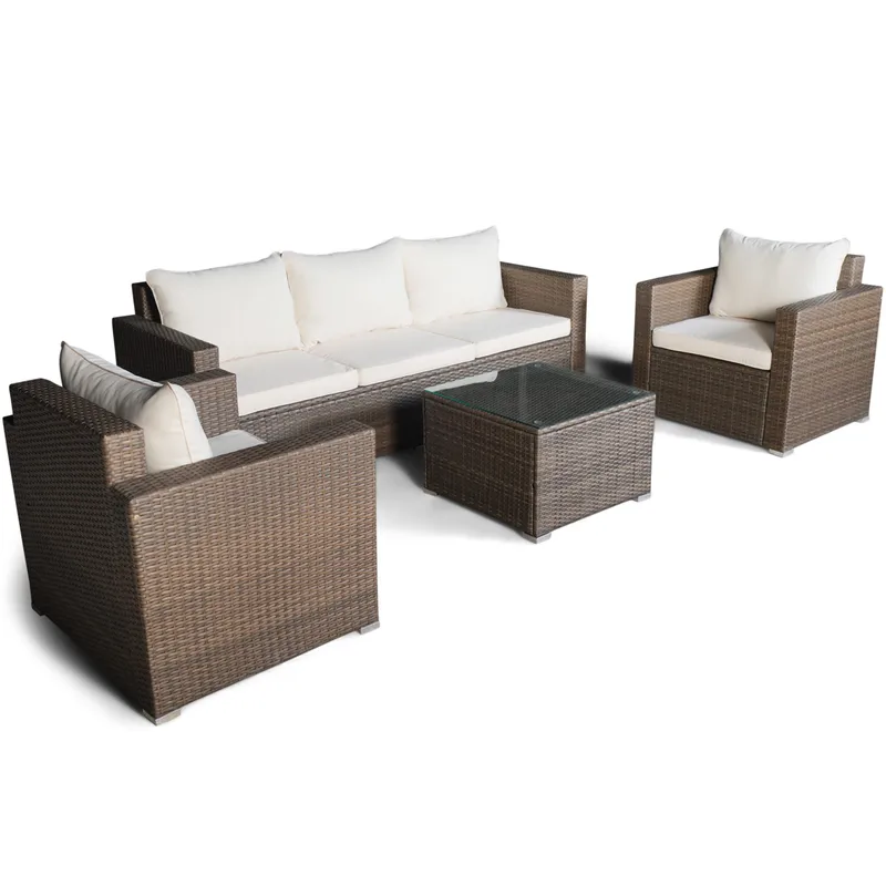 Loungegrupp utemöbler | Brun konstrotting | Huvudskär, undefined