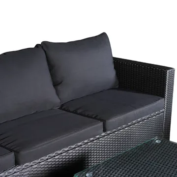 Loungegrupp utemöbler | Svart konstrotting | Huvudskär - Utemöbler - Loungemöbler - Soffgrupp utomhus