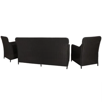 Loungegrupp utemöbler | Svart konstrotting | Rögrund - Utemöbler - Loungemöbler - Soffgrupp utomhus