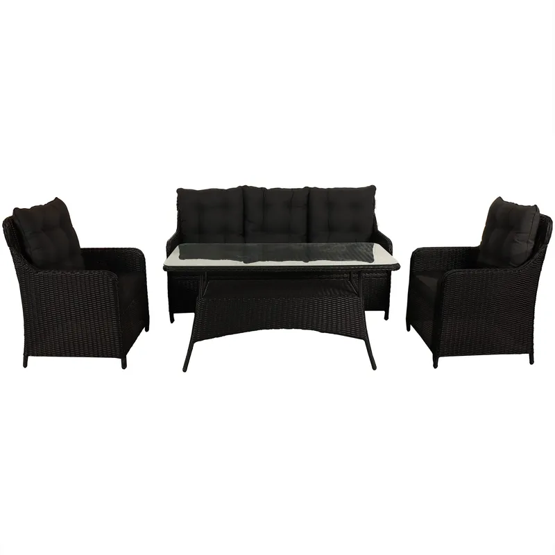 Loungegrupp utemöbler | Svart konstrotting | Rögrund - Trädgård & spabad - Utemiljö - Altan & terrass - Altanmöbler