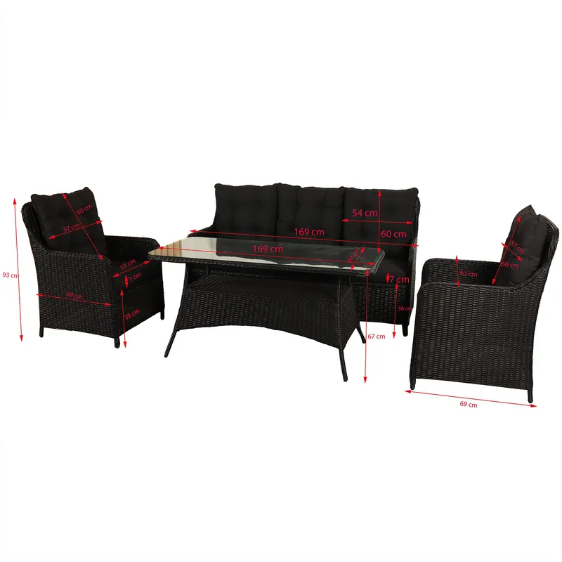 Loungegrupp utemöbler | Svart konstrotting | Rögrund - Trädgård & spabad - Utemiljö - Altan & terrass - Altanmöbler