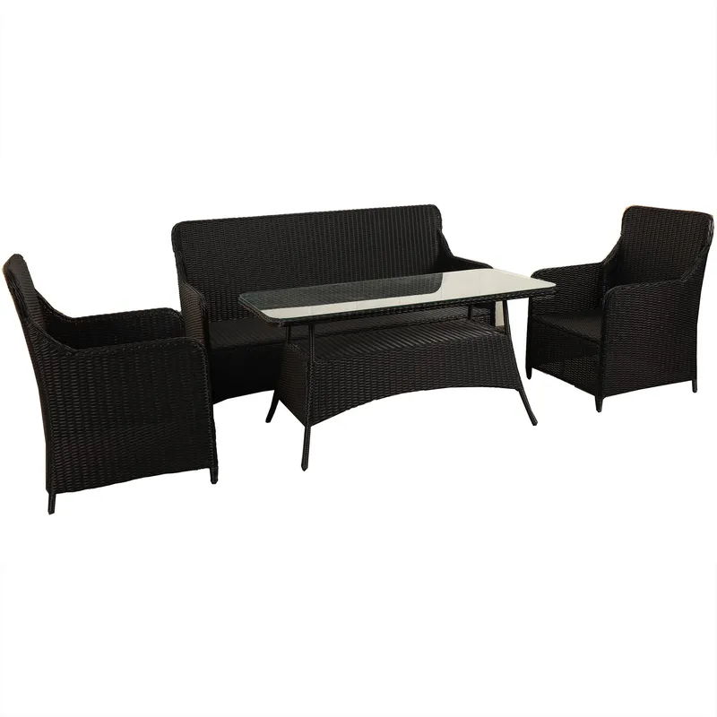 Loungegrupp utemöbler | Svart konstrotting | Rögrund - Trädgård & spabad - Utemiljö - Altan & terrass - Altanmöbler