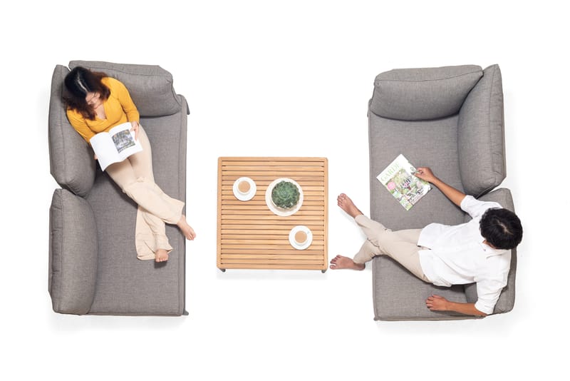 Loungegrupp Utomhus TOPAZ vänster/höger 4-sitssoffa + soffbord 73 cm - grå - Trädgård & spabad - Utemiljö - Altan & terrass - Altanmöbler