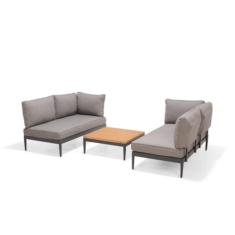 Loungegrupp Utomhus TOPAZ vänster/höger 4-sitssoffa + soffbord 73 cm - grå - Trädgård & spabad - Utemiljö - Altan & terrass - Altanmöbler