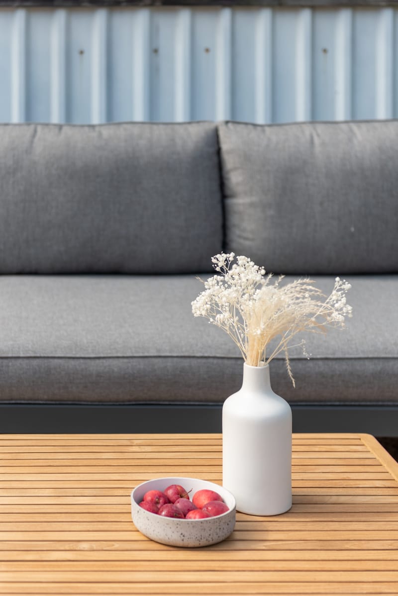 Loungegrupp Utomhus TOPAZ vänster/höger 6-sitssoffa + soffbord 73 cm - magnesiumgrå - Trädgård & spabad - Utemiljö - Altan & terrass - Altanmöbler