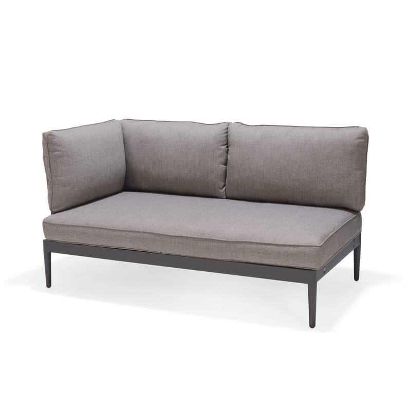 Loungegrupp Utomhus TOPAZ vänster/höger 6-sitssoffa + soffbord 73 cm - magnesiumgrå - Trädgård & spabad - Utemiljö - Altan & terrass - Altanmöbler
