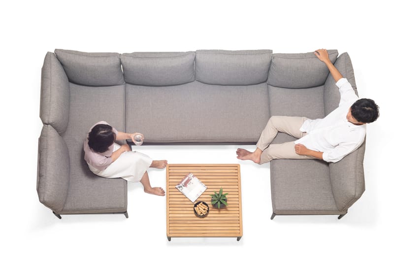 Loungegrupp Utomhus TOPAZ vänster/höger 6-sitssoffa + soffbord 73 cm - magnesiumgrå - Trädgård & spabad - Utemiljö - Altan & terrass - Altanmöbler