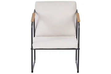 Loungegrupp Vezzana Beige/ljust trä/svart - Beige/ljust trä/svart - Utemöbler - Loungemöbler - Soffgrupp utomhus