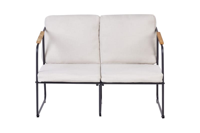 Loungegrupp Vezzana Beige/ljust trä/svart - Beige/ljust trä/svart - Trädgård & spabad - Utemiljö - Altan & terrass - Altanmöbler