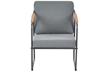 Loungegrupp Vezzana Grå/ljust trä/svart - Grå/ljust trä/svart - Utemöbler - Loungemöbler - Soffgrupp utomhus