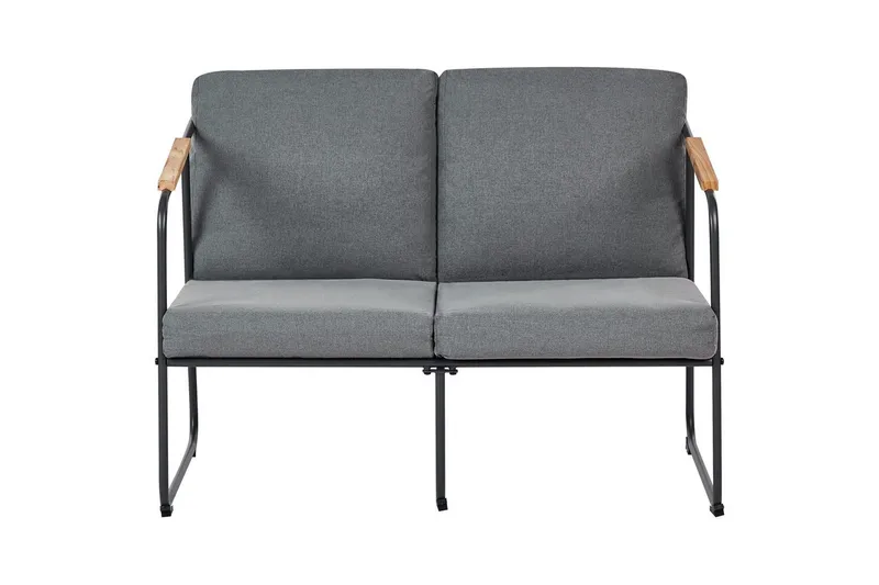 Loungegrupp Vezzana Grå/ljust trä/svart - Grå/ljust trä/svart - Trädgård & spabad - Utemiljö - Altan & terrass - Altanmöbler