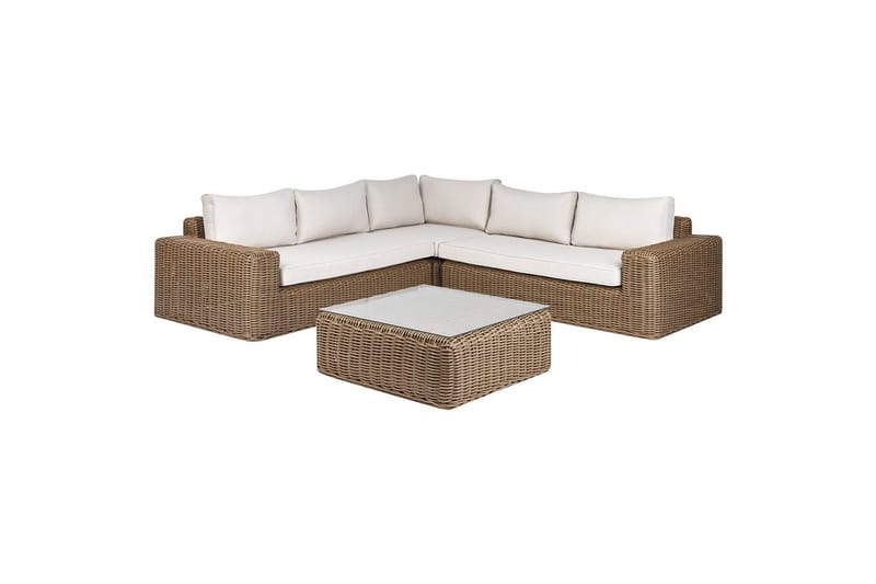 Loungegrupp Palermo Brun/Vit - Brun/Vit - Trädgård & spabad - Utemiljö - Altan & terrass - Altanmöbler