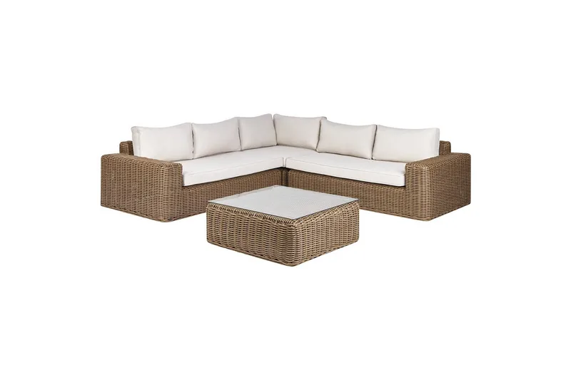 Loungegrupp Palermo Brun/Vit - Brun/Vit - Trädgård & spabad - Utemiljö - Altan & terrass - Altanmöbler