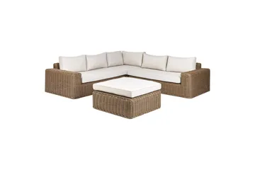 Loungegrupp Palermo Brun/Vit - Brun/Vit - Utemöbler - Loungemöbler - Soffgrupp utomhus