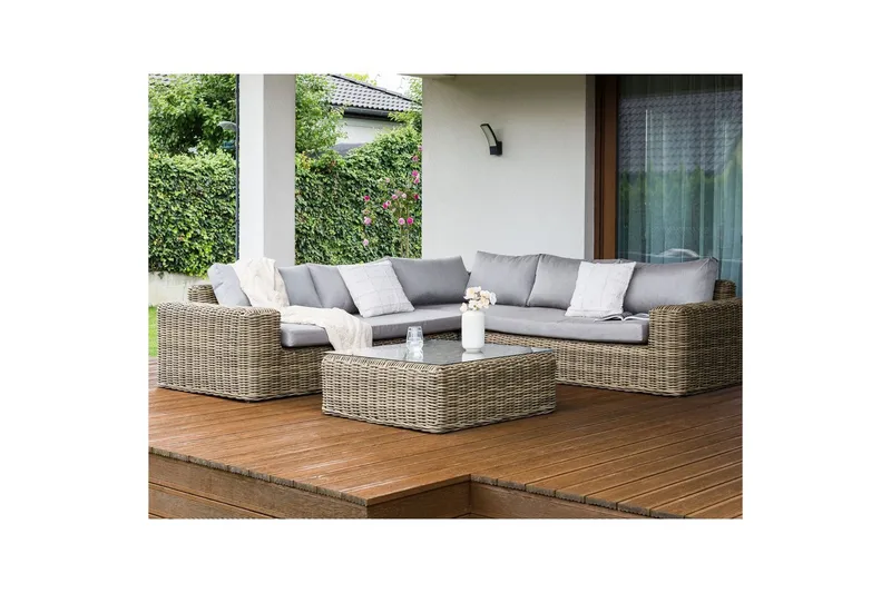 Loungegrupp Palermo Brun/grå - Brun/grå - Trädgård & spabad - Utemiljö - Altan & terrass - Altanmöbler