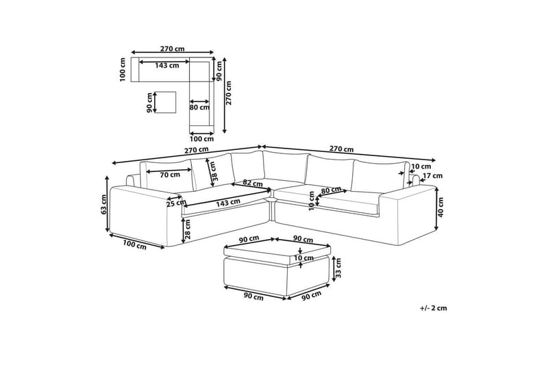 Loungegrupp Palermo Brun/Vit - Brun/Vit - Trädgård & spabad - Utemiljö - Altan & terrass - Altanmöbler