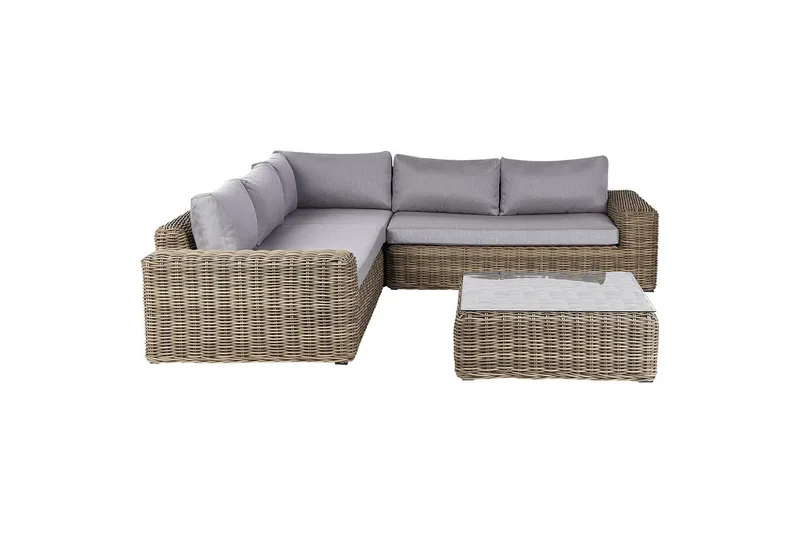 Loungegrupp Palermo Brun/grå, Brun/grå