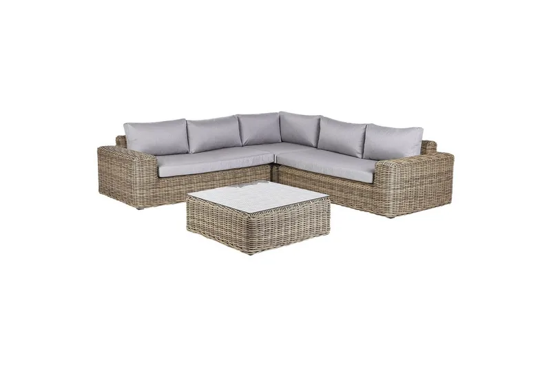 Loungegrupp Palermo Brun/grå - Brun/grå - Trädgård & spabad - Utemiljö - Altan & terrass - Altanmöbler