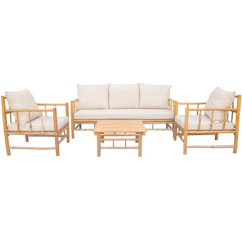 Loungegrupp/soffgrupp i bambu | Dynor med avtagbar klädsel | Lovön, undefined