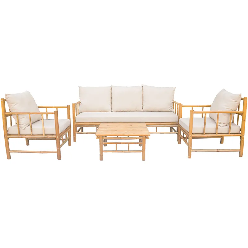 Loungegrupp/soffgrupp i bambu | Dynor med avtagbar klädsel | Lovön, undefined