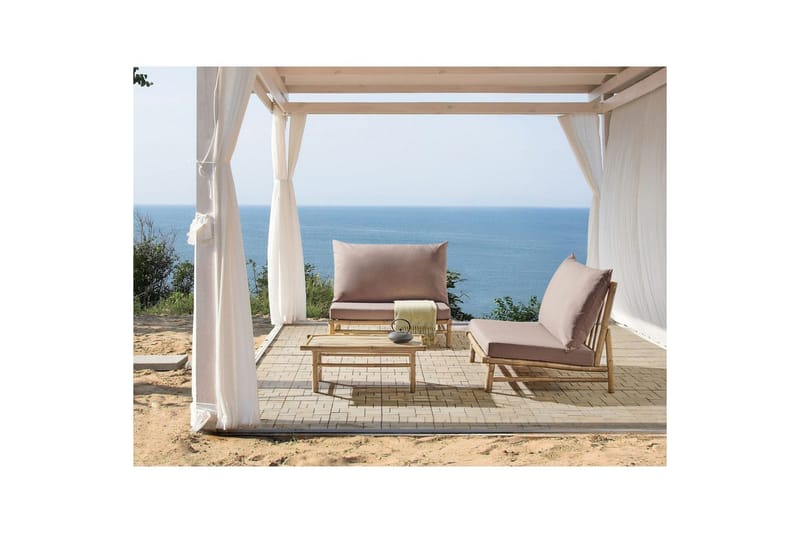 Loungeset Todi Ljus trä/Taupe - Ljus trä/Taupe - Trädgård & spabad - Utemiljö - Altan & terrass - Altanmöbler