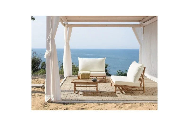 Loungeset Todi Ljus trä/vit - Ljus trä/vit - Trädgård & spabad - Utemiljö - Altan & terrass - Altanmöbler