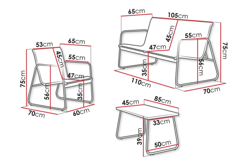 Maplewyn Loungegrupp Utomhus - Grå - Trädgård & spabad - Utemiljö - Altan & terrass - Altanmöbler