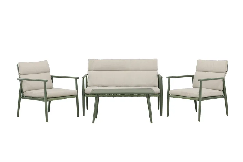 Mazzaro Soffgrupp Utomhus 4-sits - Grön/Beige - Trädgård & spabad - Utemiljö - Altan & terrass - Altanmöbler