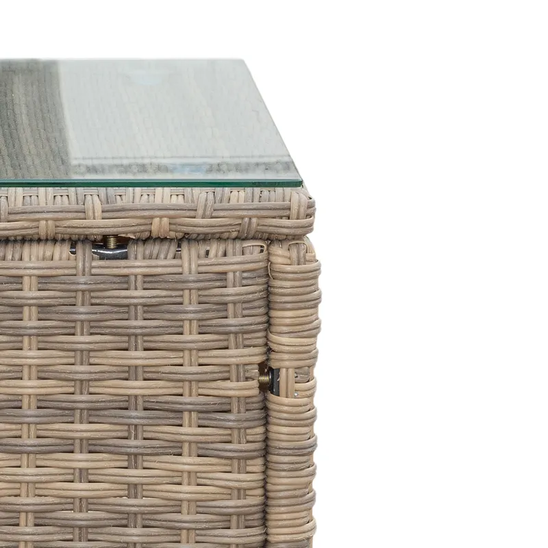 Mendoza l-formad 4-sits soffgrupp i konstrotting för altan och terrass - Brun / Beige dynor - Trädgård & spabad - Utemiljö - Altan & terrass - Altanmöbler