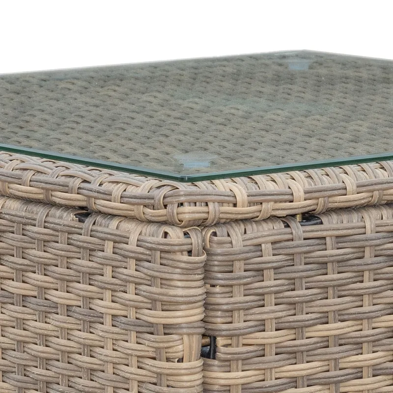 Mendoza l-formad 4-sits soffgrupp i konstrotting för altan och terrass - Brun - Trädgård & spabad - Utemiljö - Altan & terrass - Altanmöbler