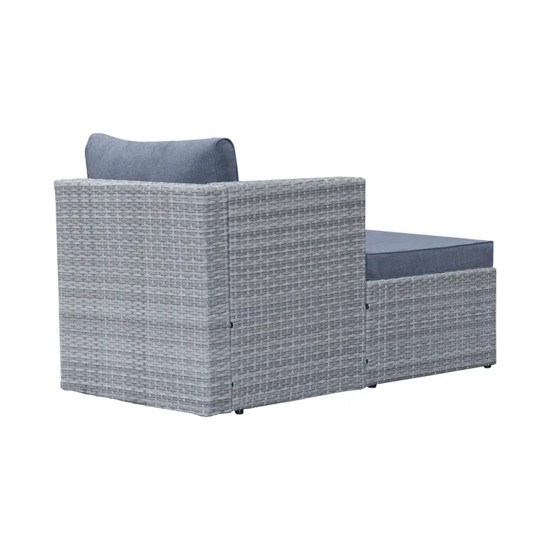 Mendoza l-formad 4-sits soffgrupp i konstrotting för altan och terrass - Grå / Blåa dynor - Trädgård & spabad - Utemiljö - Altan & terrass - Altanmöbler