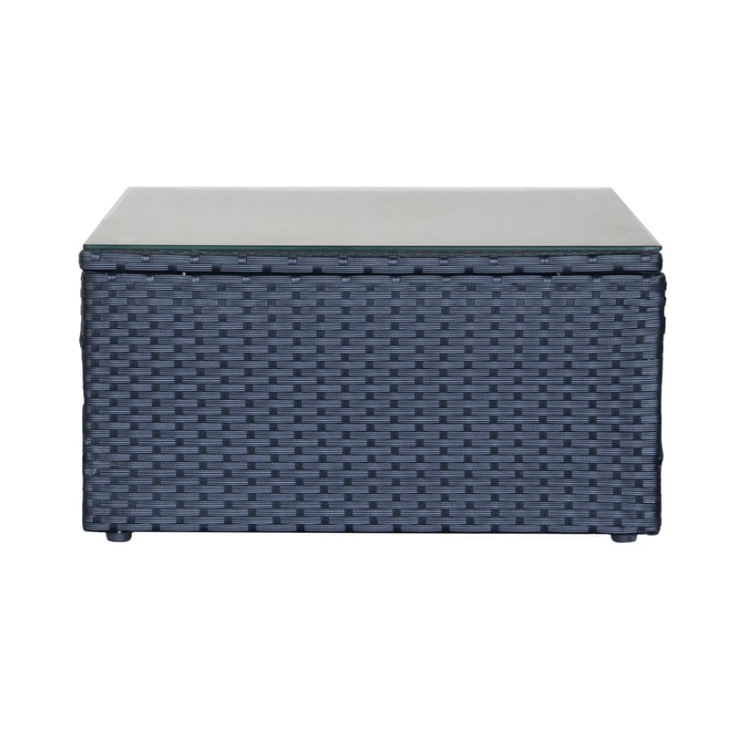 Mendoza l-formad 4-sits soffgrupp i konstrotting för altan och terrass - Svart - Trädgård & spabad - Utemiljö - Altan & terrass - Altanmöbler