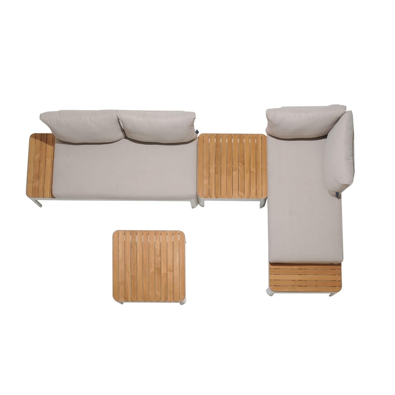 Modulset för utomhusbruk Portals 2x 2-sitssoffor + 2x soffbord - korallsand - Trädgård & spabad - Utemiljö - Altan & terrass - Altanmöbler