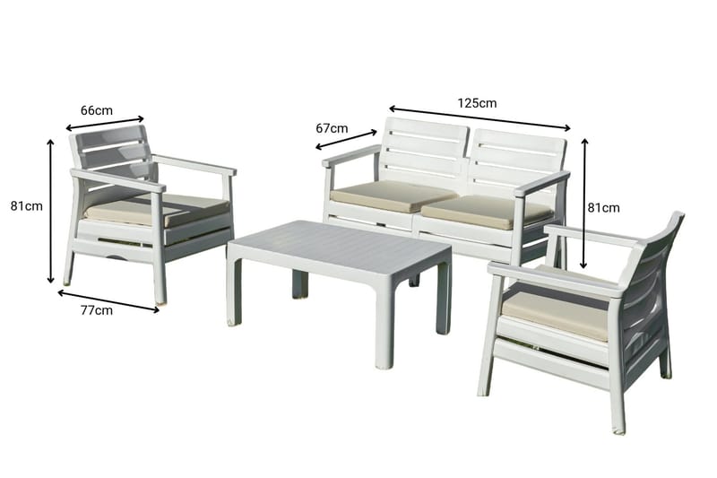 Momira Loungegrupp utomhus - Vit - Trädgård & spabad - Utemiljö - Altan & terrass - Altanmöbler
