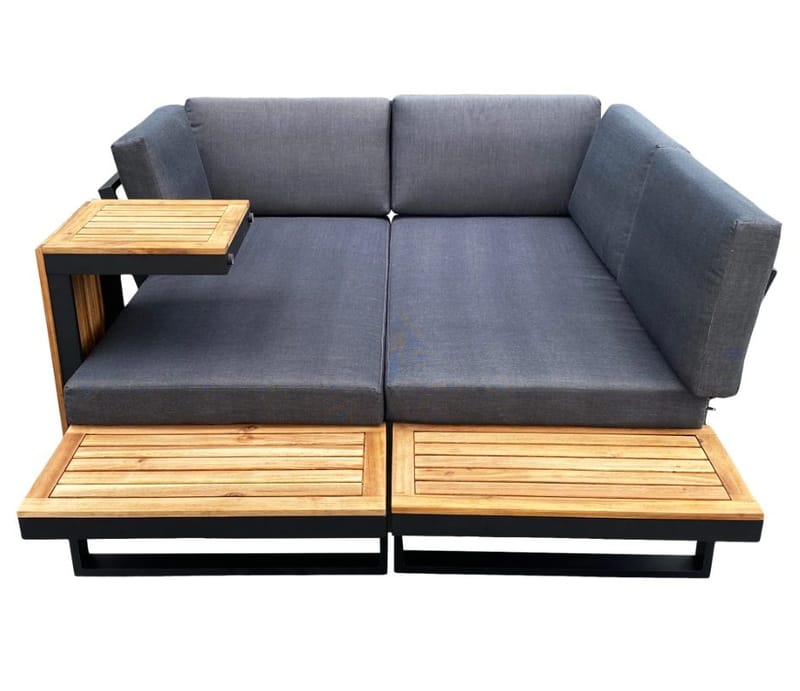 Monte Carlo utegrupp modulsoffa med bord - Svart/grå - Trädgård & spabad - Utemiljö - Altan & terrass - Altanmöbler