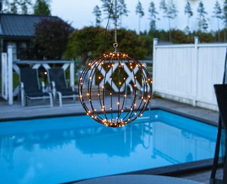 Mounty Hängande LED-Dekoration Utomhus 30 cm 96 Varmvita Ljus - Svart - Trädgård & spabad - Utemiljö - Altan & terrass - Altanbelysning