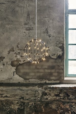 Mounty Hängande LED-Dekoration Utomhus 30 cm 96 Varmvita Ljus - Svart - Trädgård & spabad - Utemiljö - Altan & terrass - Altanbelysning