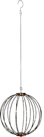 Mounty Hängande LED-Dekoration Utomhus 30 cm 96 Varmvita Ljus, Svart