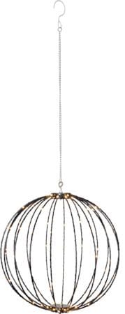 Mounty Hängande LED-Dekoration Utomhus 40 cm 126 Varmvita Ljus, Svart