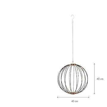 Mounty Hängande LED-Dekoration Utomhus 40 cm 126 Varmvita Ljus - Svart - Trädgård & spabad - Utemiljö - Altan & terrass - Altanbelysning