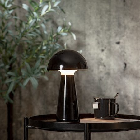 Mushroom Bordslampa 16 cm - blank svart - Trädgård & spabad - Utemiljö - Altan & terrass - Altanbelysning