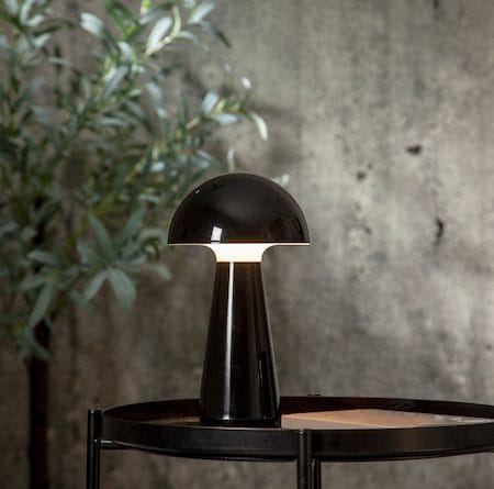 Mushroom Bordslampa 16 cm - blank svart - Trädgård & spabad - Utemiljö - Altan & terrass - Altanbelysning