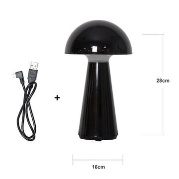 Mushroom Bordslampa 16 cm - blank svart - Trädgård & spabad - Utemiljö - Altan & terrass - Altanbelysning