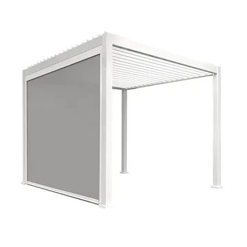 Neddragbar insynsskärm för paviljong Mirador 3 m - Vit/Ljusgrå - Trädgård & spabad - Utemiljö - Altan & terrass - Säkerhet & vindskydd altan