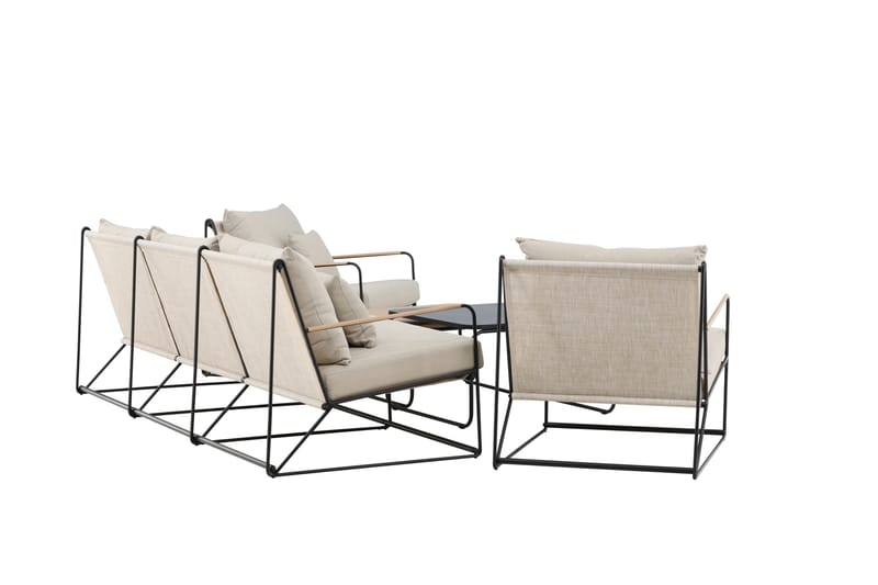 Palazzo Soffgrupp Utomhus 5-sits - Svart/Beige - Trädgård & spabad - Utemiljö - Altan & terrass - Altanmöbler