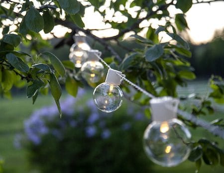Partaj Ljusslinga - transparent med vit kabel - Trädgård & spabad - Utemiljö - Altan & terrass - Altanbelysning
