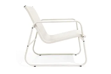 Pelanda Loungegrupp  - Soffa och 2 fåtöljer i stål soffbord med frostad glasskiva - Ljusbeige - Utemöbler - Loungemöbler - Soffgrupp utomhus