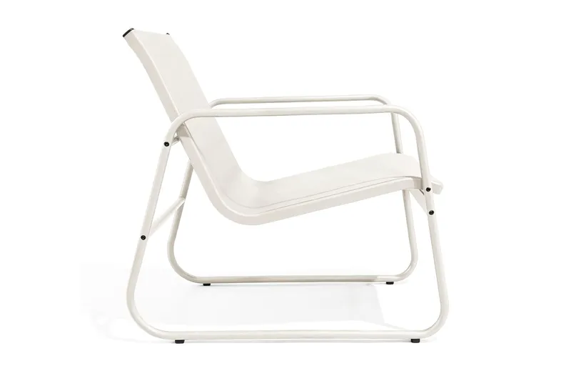 Pelanda Loungegrupp  - Soffa och 2 fåtöljer i stål soffbord med frostad glasskiva - Ljusbeige - Trädgård & spabad - Utemiljö - Altan & terrass - Altanmöbler